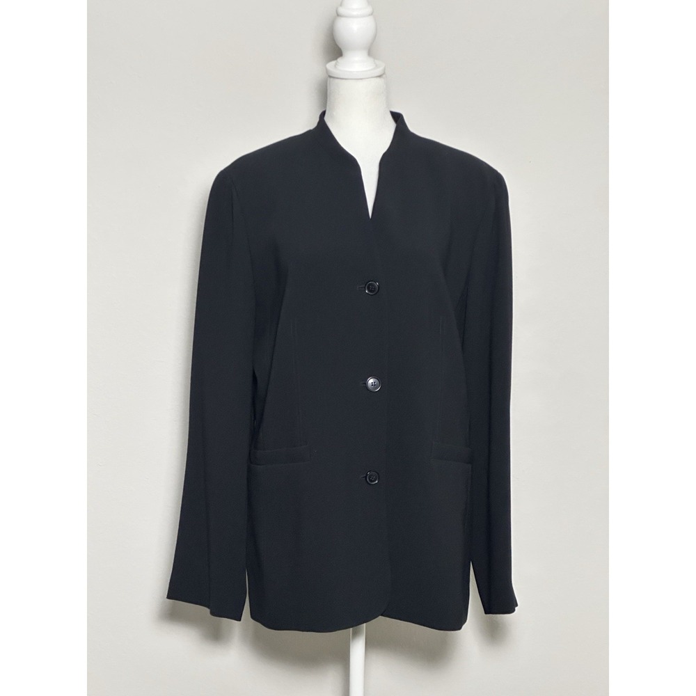 Talbots Women's Suit Jacket  Black‎ Jacket with Rounded Collar Size (12)